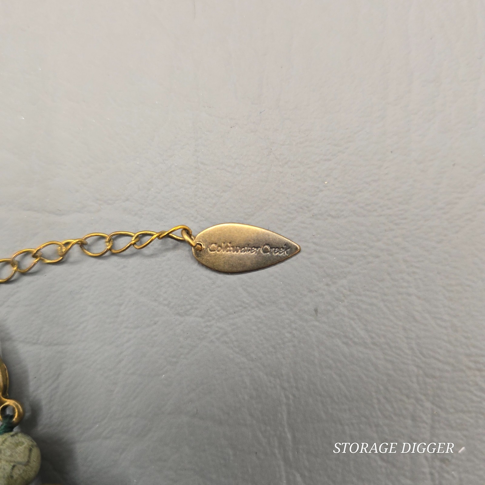 VTG Coldwater Creek Double Strand Beaded Necklace Gold Tone Green Mixed Stone
