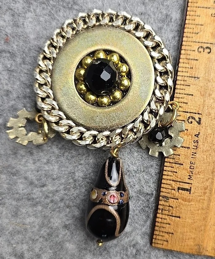 Heavy Metal Steam Punk Broach Artist Signed