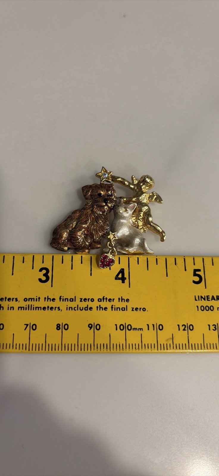 Retired Kirk’s Folly Rainbow Bridge Pin Dog And Kitty With Angel
