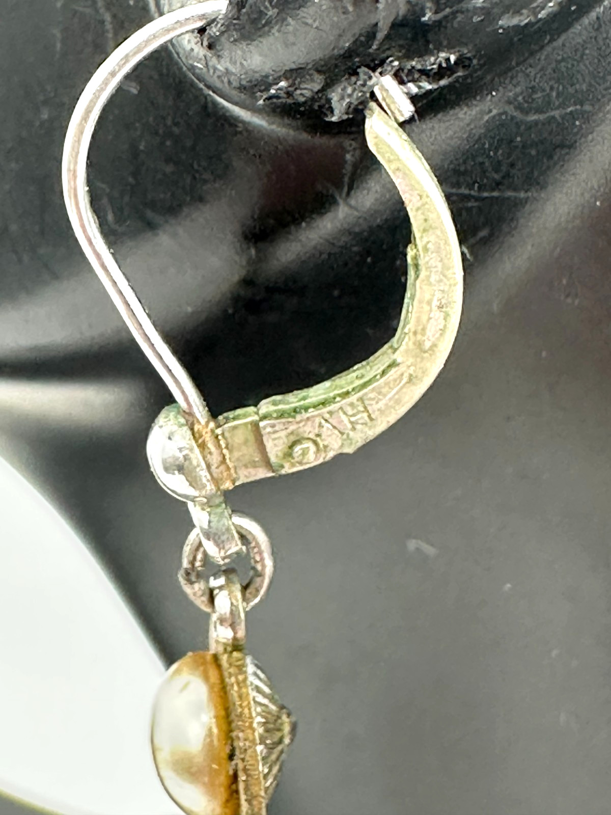 Vintage Rolled Gold Pearl Drop Earrings Leverback Classic Dangle Bridal Jewelry