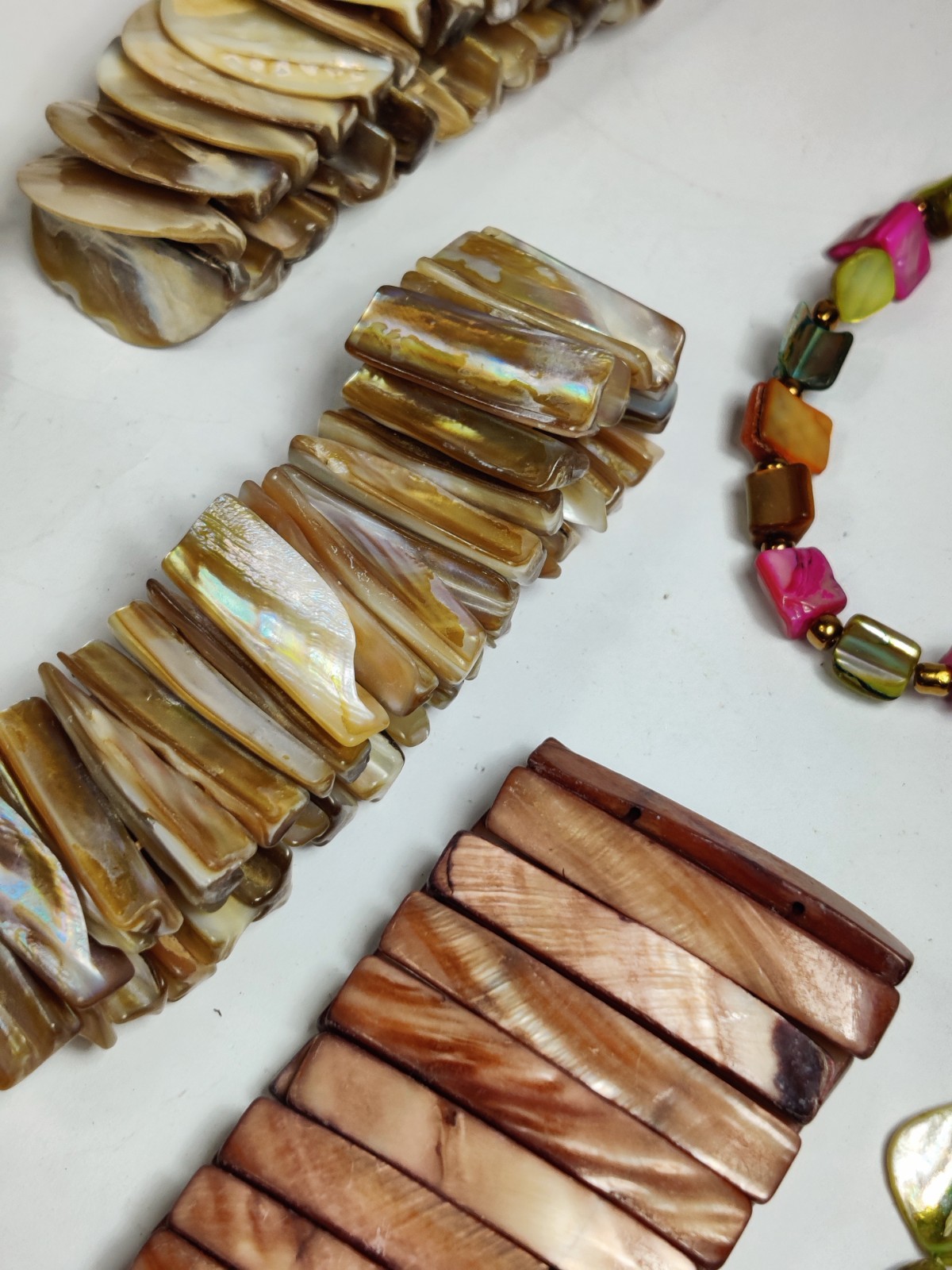 Vintage Mother of Pearl & Sea Shell Jewelry Lot | Natural Beach Necklace Set