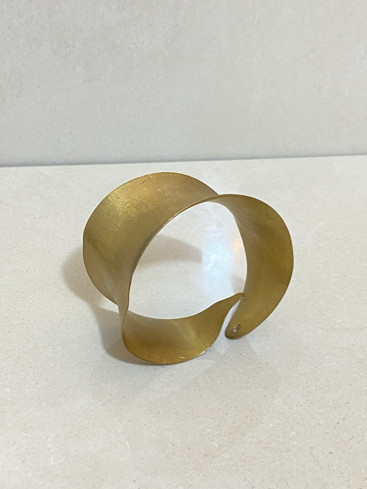 Vintage Style Matte Gold Tone Wide Cuff Bracelet – Minimalist Statement Jewelry