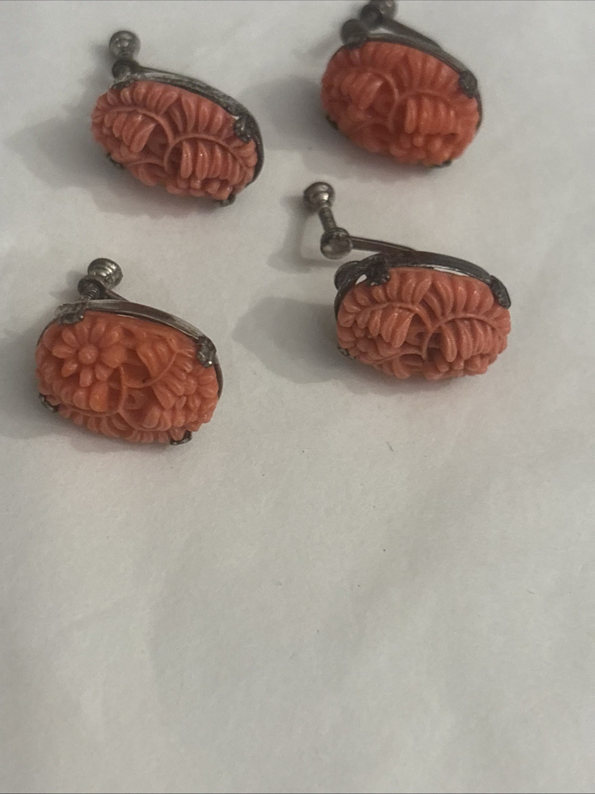 Mixed Huge Vtg Costume Jewelry Lot Orange, Amber, Yellow, Coral Colored Jewelry