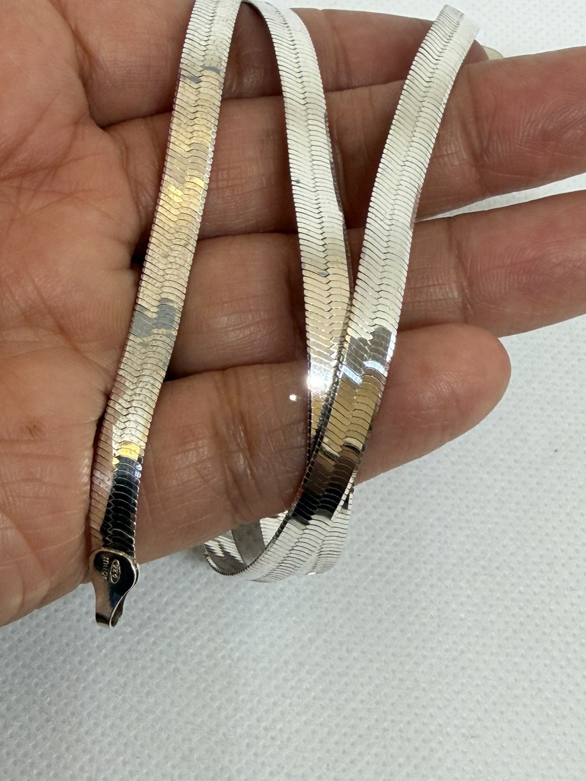 Vintage Italian Milor Herringbone 22″ 925 Silver Chain Necklace, 5.3mm, 15.20g