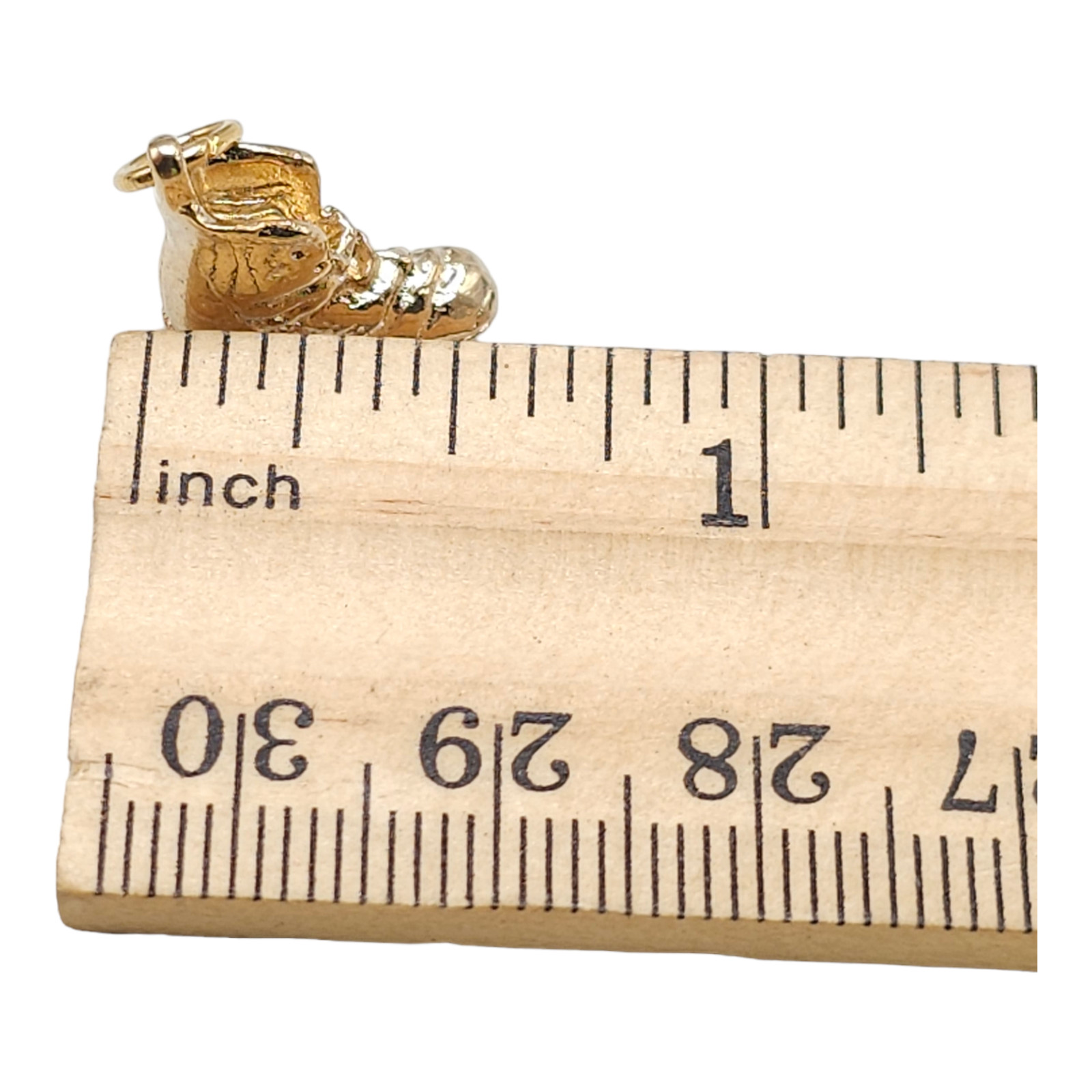 Hammered Boot Booties Dangle Drop Charm Gold Tone Plated Vintage