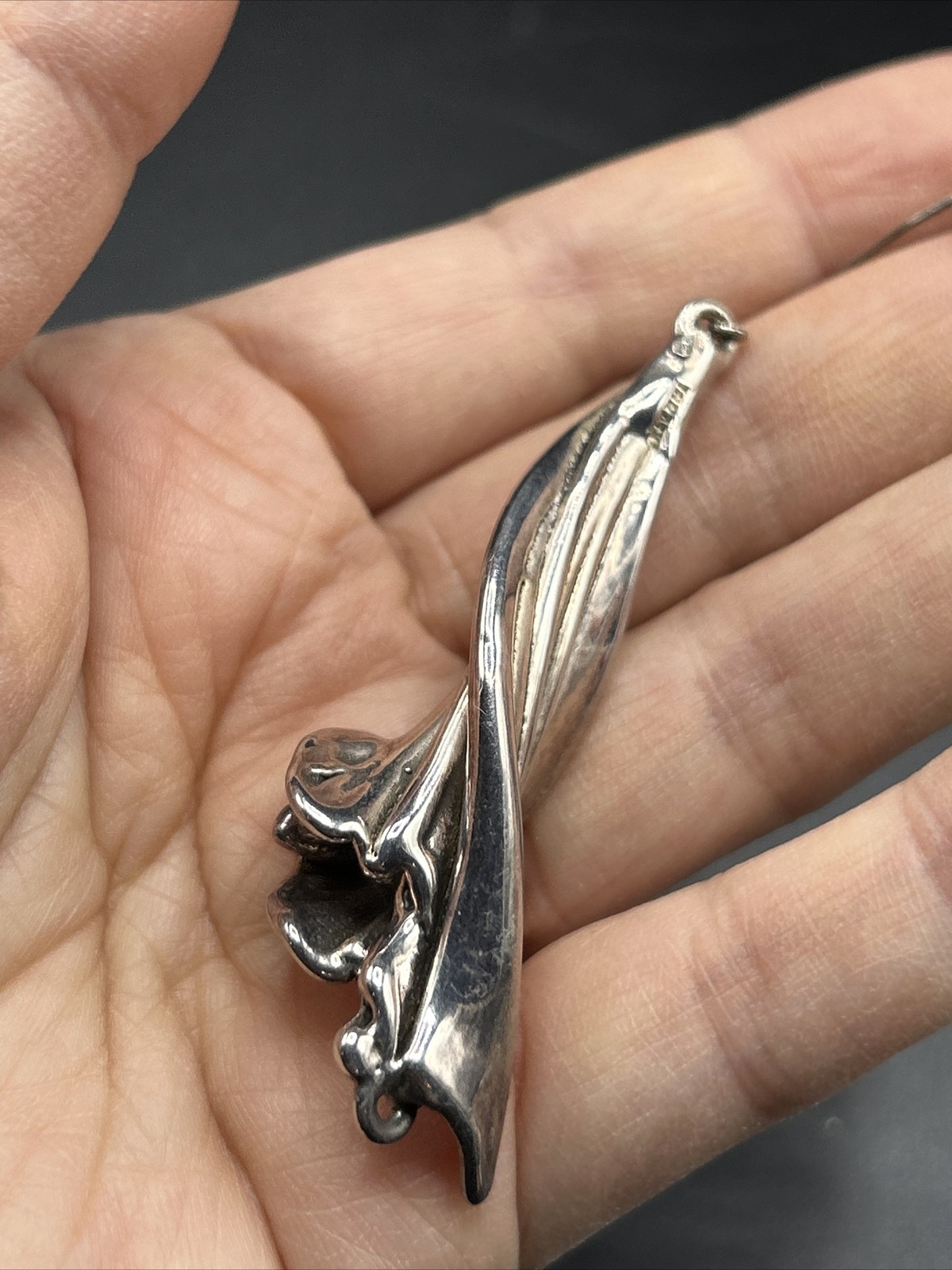 Dangle Pierced 3″ Brutalist HandCrafted Sterling Silver 925 Earrings ISRAEL 14g