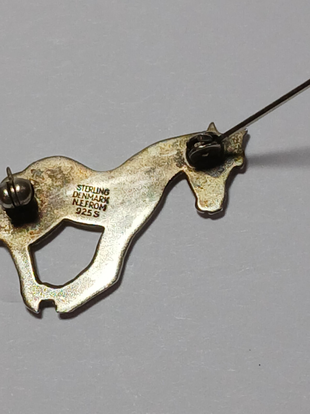 VTG N.E. From Denmark Sterling 925 Pony Horse Brooch Satin Finish