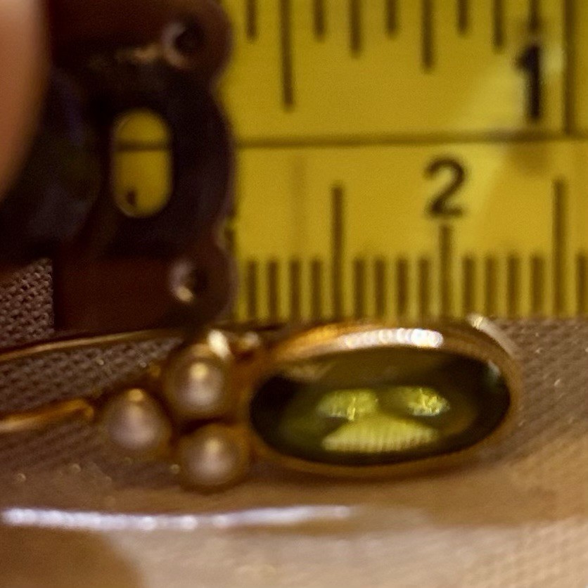 VTG Gold Vermeil over 925 Silver Peridot & Natural Pearl Drop Earrings