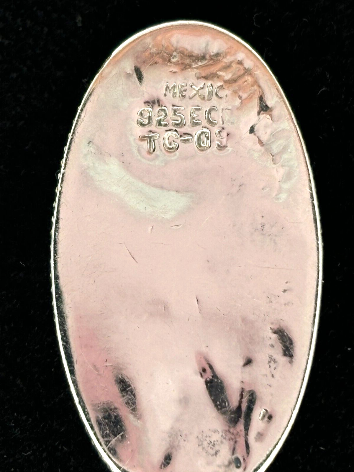 MidCentury Mexico Taxco Sterling Silver 925 Hemp & Abalone Pendant w/metal Chain