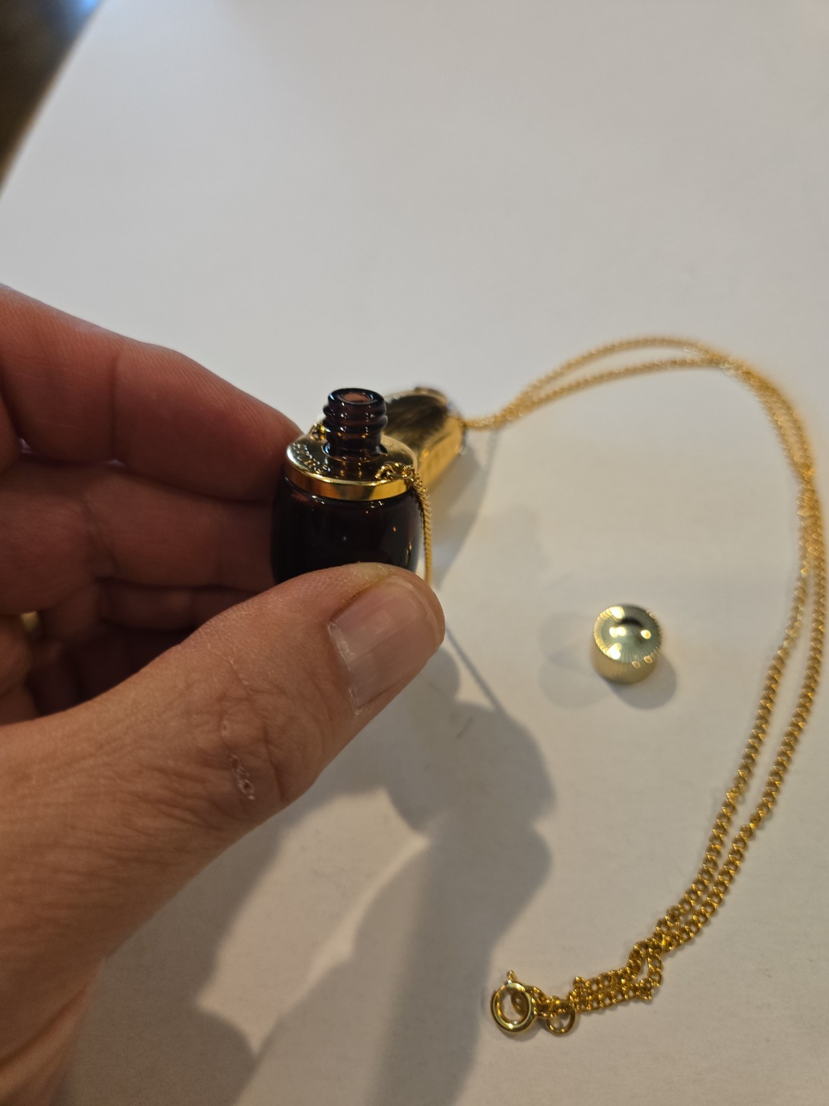 Vintage Avon Purple Eggplant Perfume Bottle Pendant – Gold‑Tone, Collectible