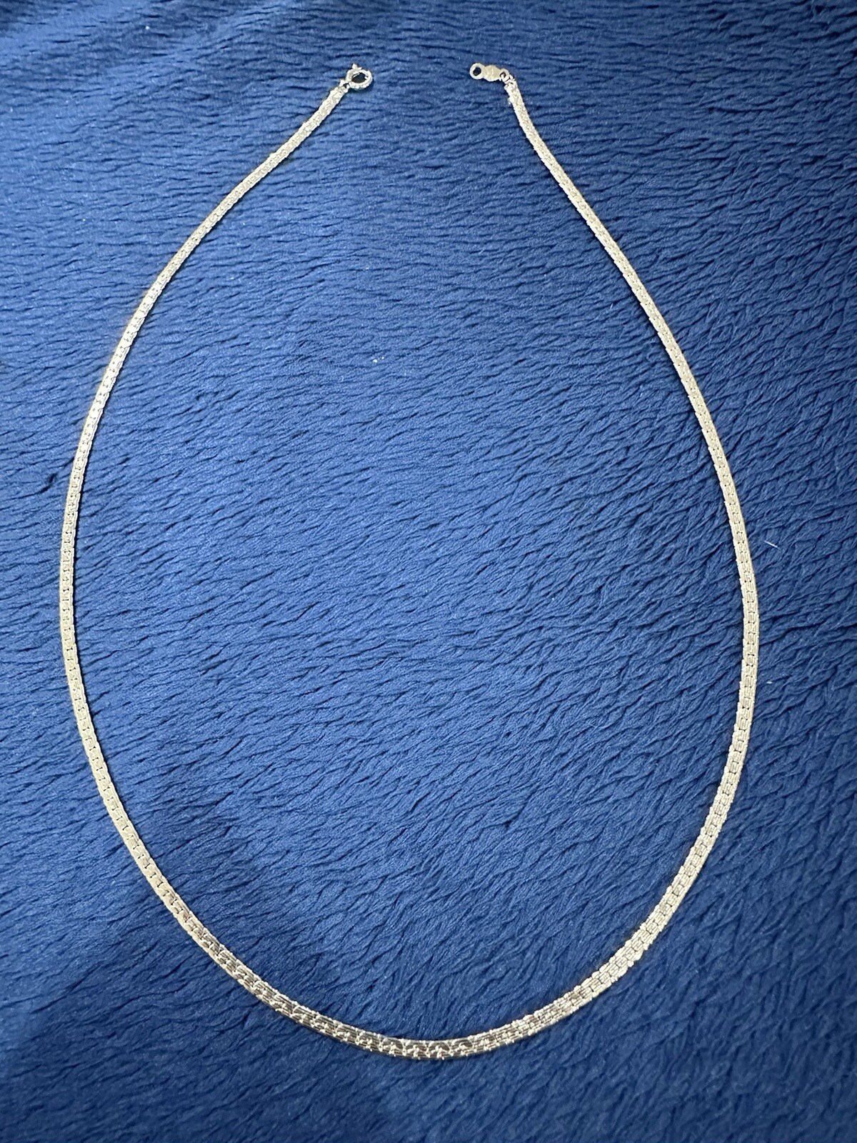 Vintage Sterling Silver 925 Woven Link Style Chain Necklace, 16.5in, 2mm Thick