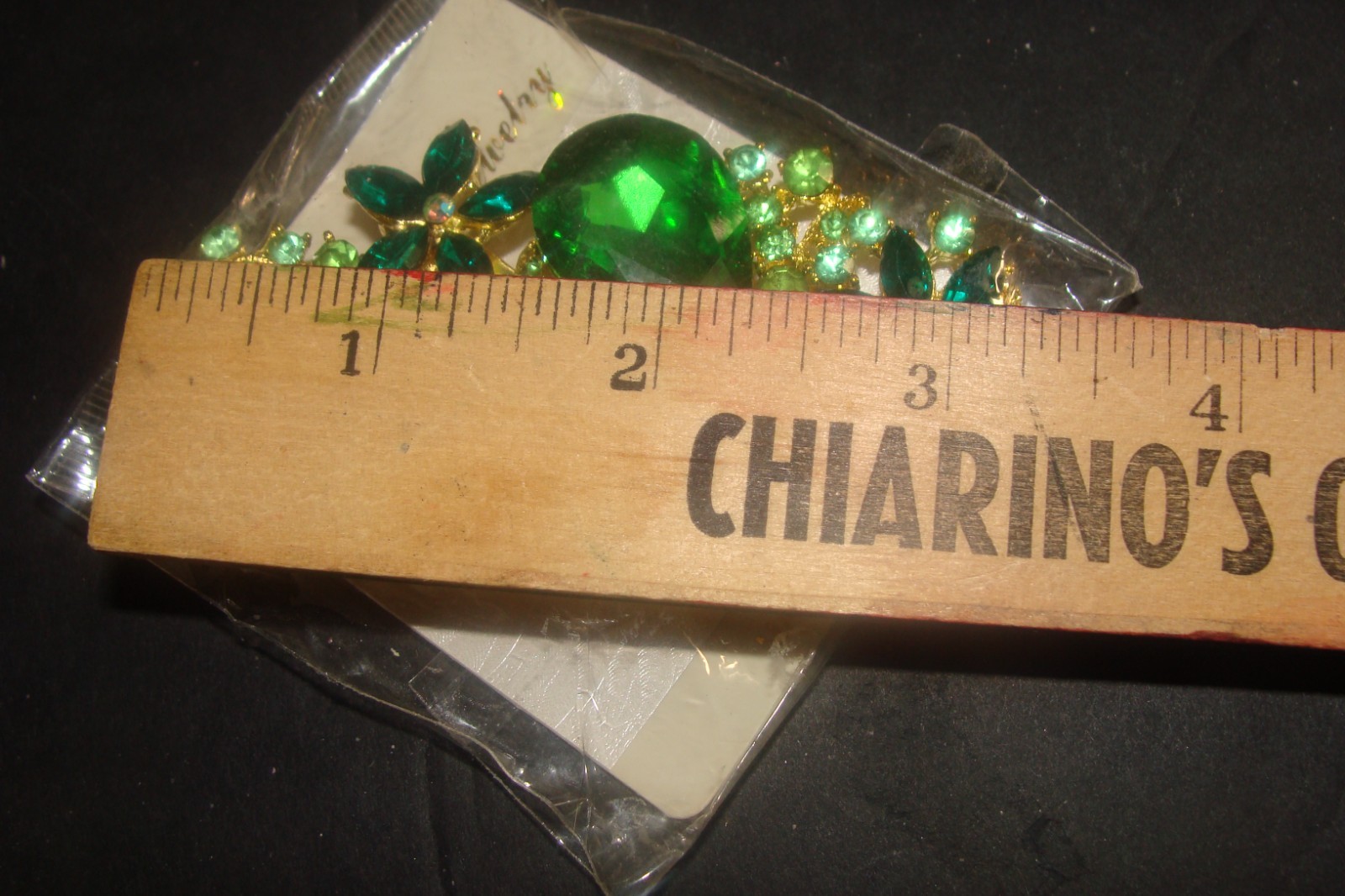 Vintage for (1) Prong set Crystal Cluster Leaf Brooch with Rhinestones