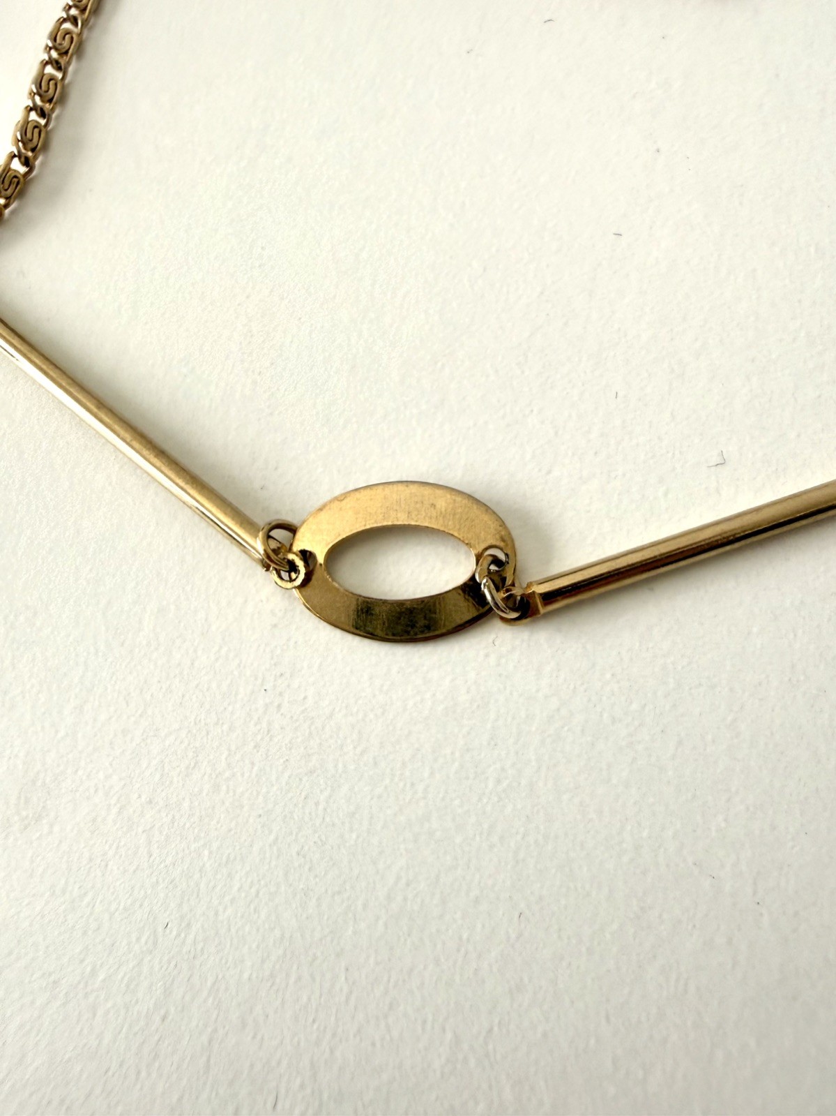 Vintage 70s Gold Tone 53” Extra Long S-Link Station Rope Necklace-Modernist Boho