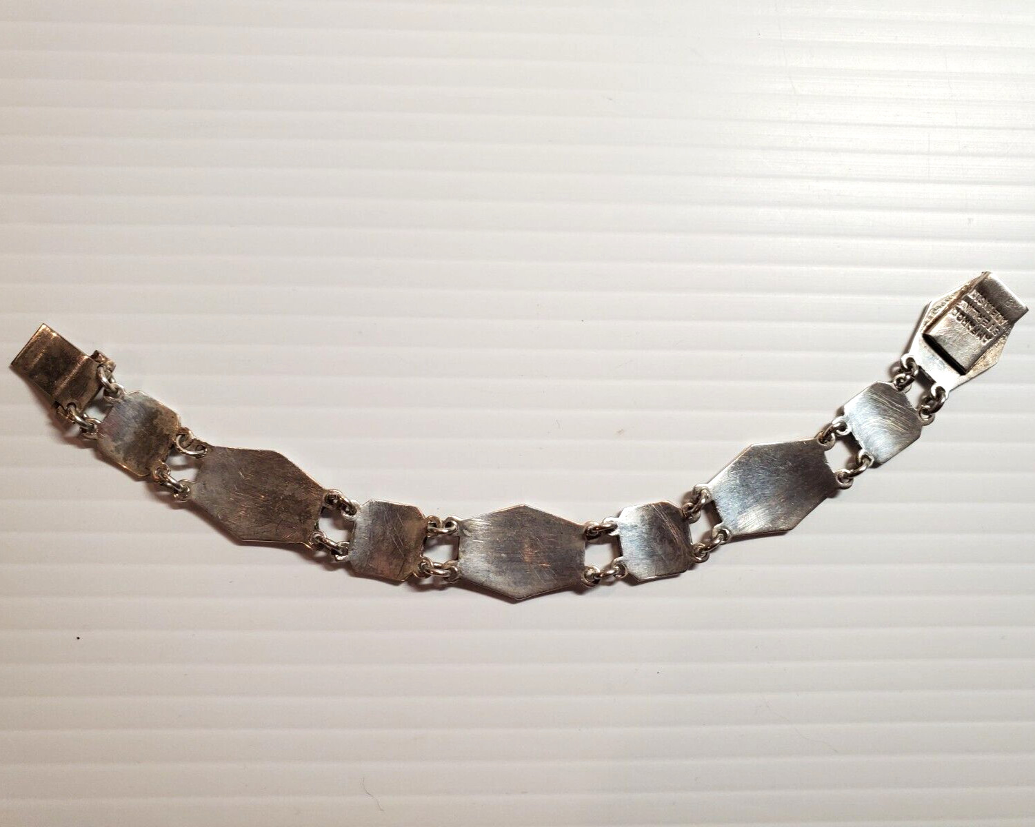 VTG Sterling Silver Siam Black Nielloware Filigree Bracelet 7in 21.4g AMFARCO