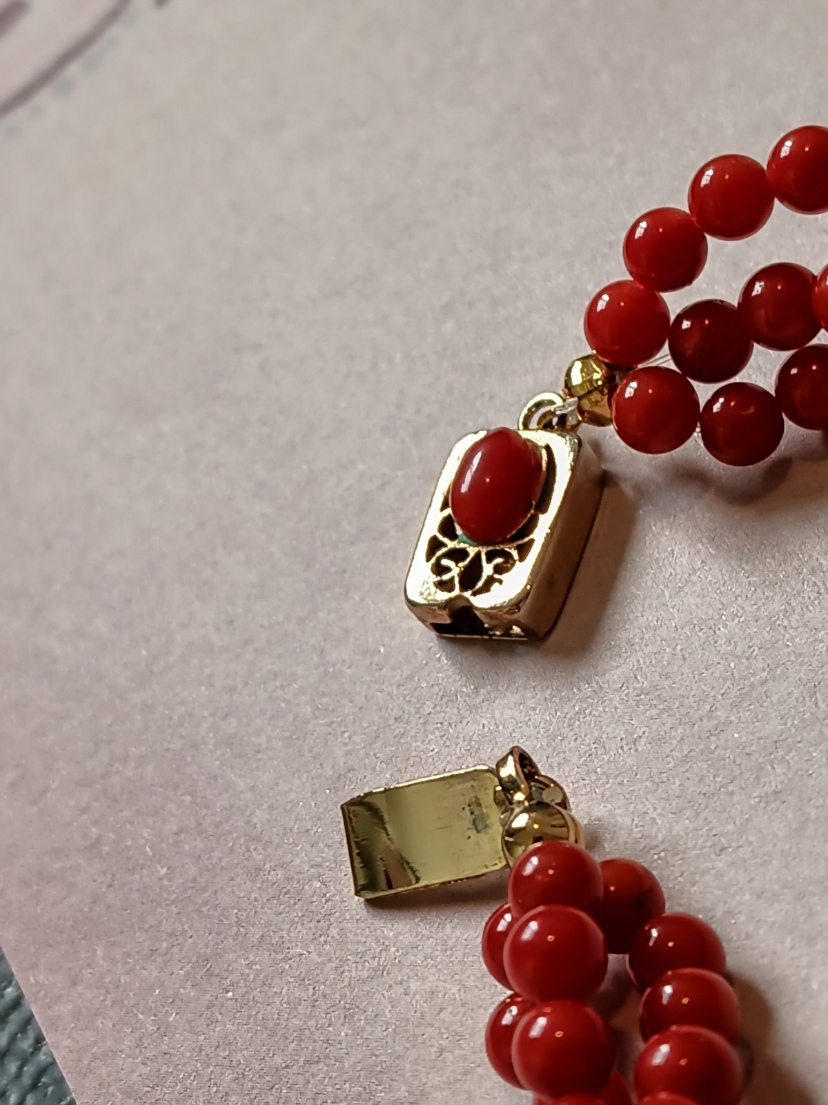 Ox Blood Red Mediterranean Coral Beaded Rope Necklace Vintage Victorian Replica