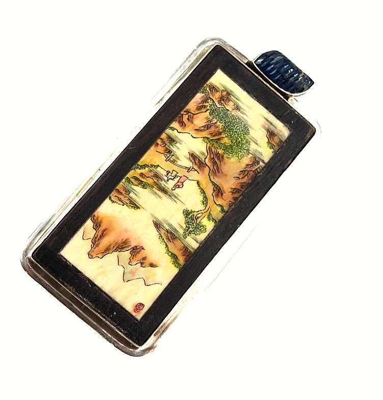 Vintage Amy Kahn Russell 925 Sterling Silver Asian Landscape Enhancer Brooch Pin