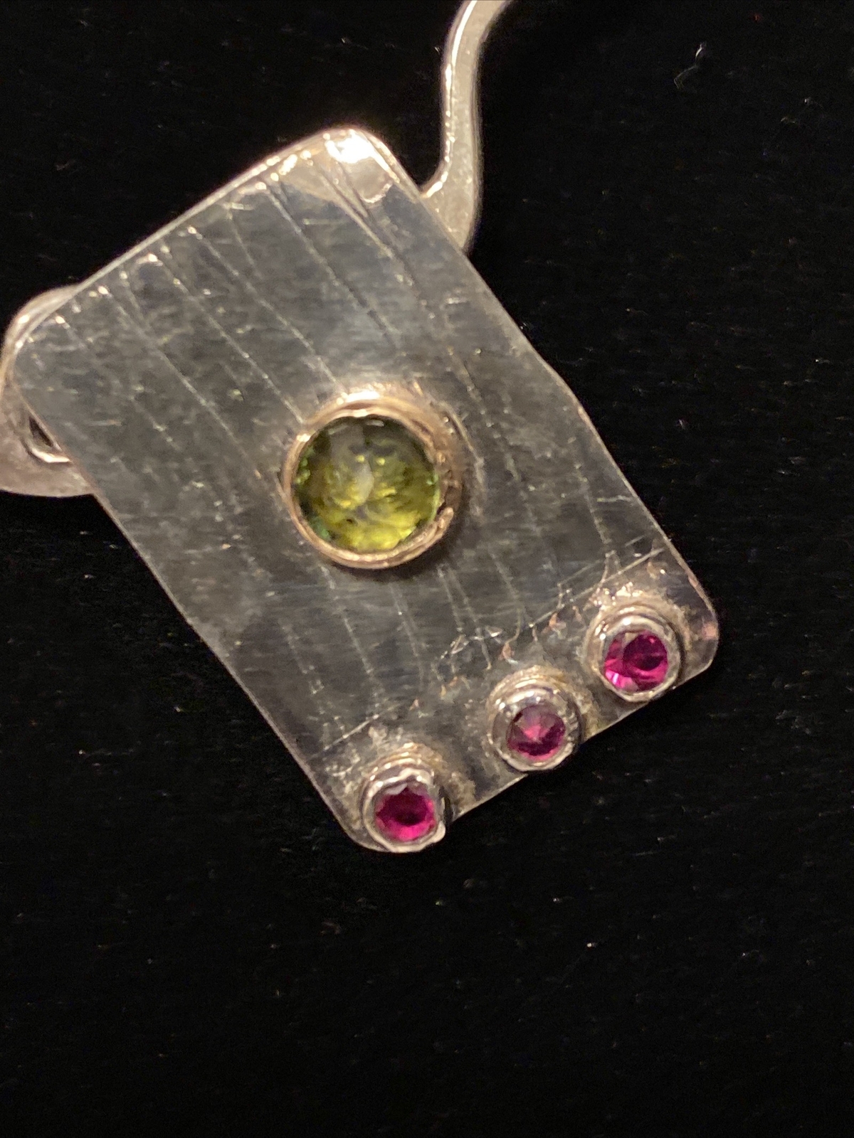 Sherry Tinsman Vintage Sterling Silver 14k Mixed Metal Multi Stone Necklace 22″