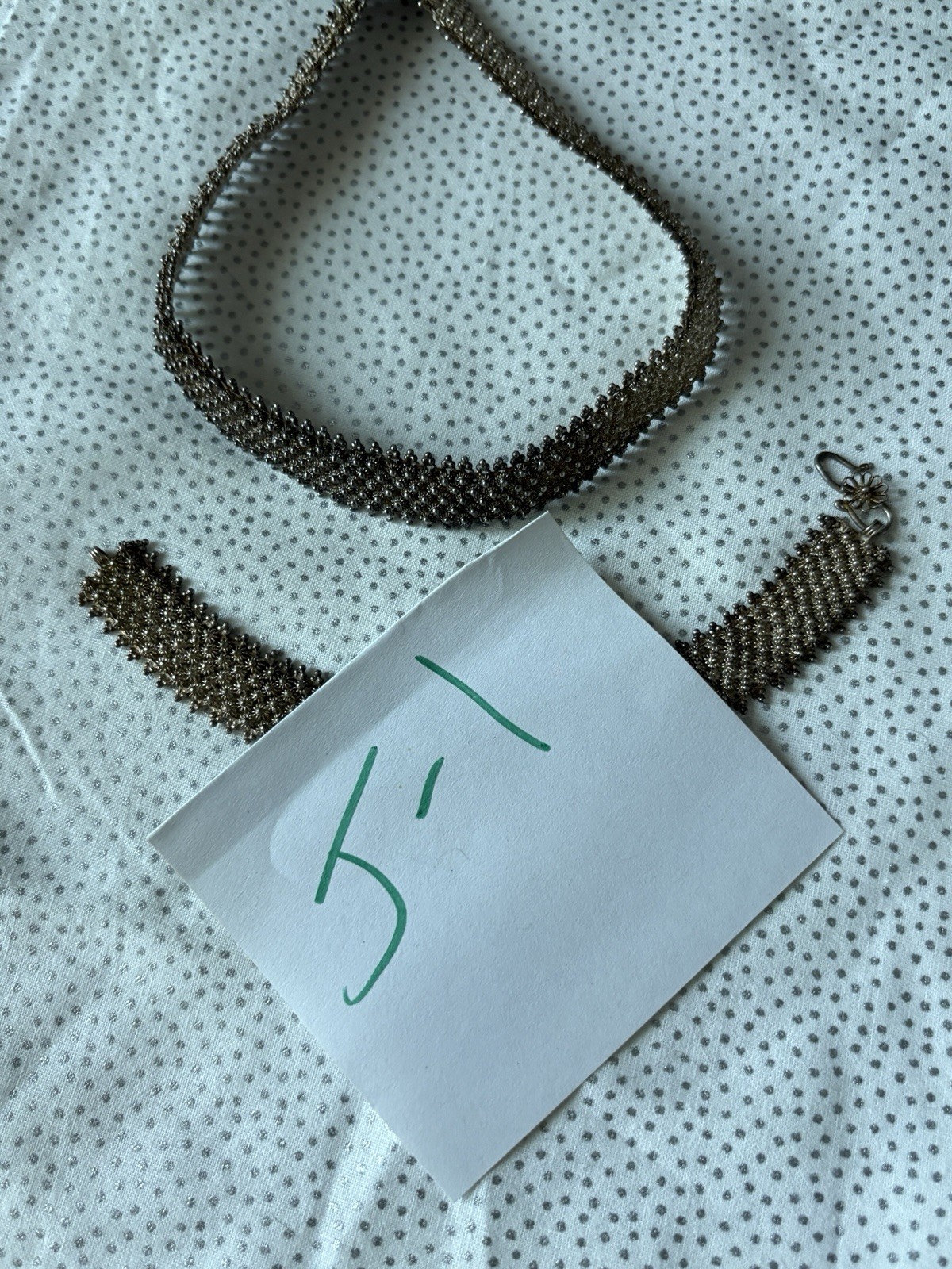 Antique Sterling Cannetille Choker Necklace And Bracelet Set Etruscan Revival