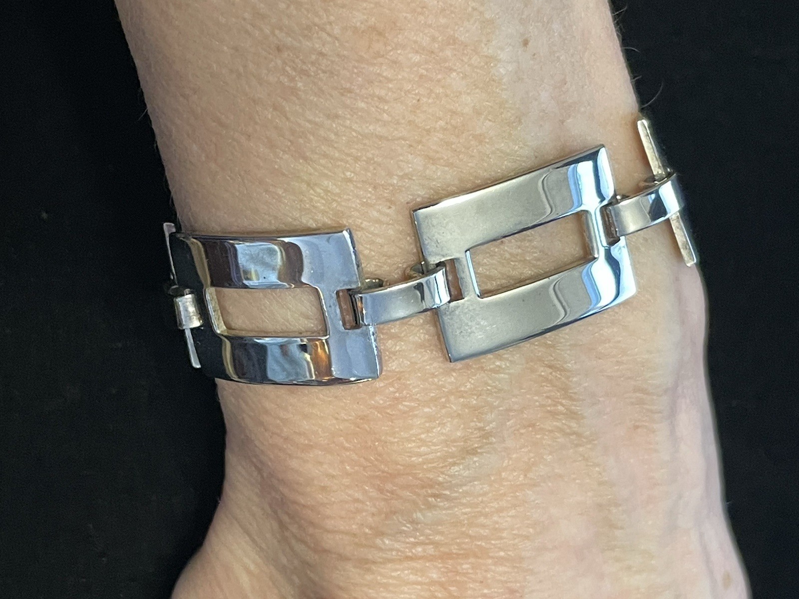 Vintage 1980’s Sterling 925 MEX Bracelet Art Deco Panel Link 6.5 In 18 gr Sale!