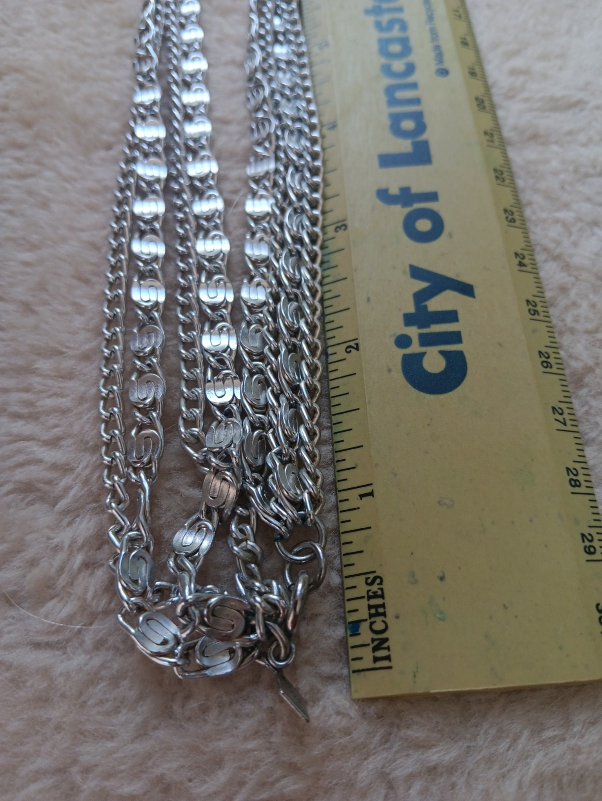 Vintage Sarah Coventry 4 Strand Chain Silver Tone Link Necklace Fashion Jewelry