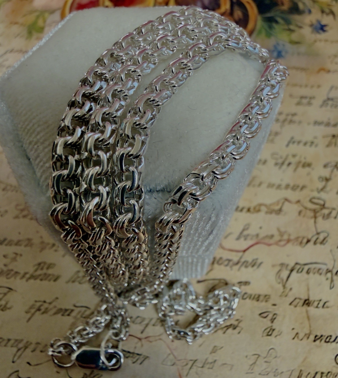 875 Sterling Silver Chain- 22.2″ – 56 cm – Vintage East European USSR Era #1936