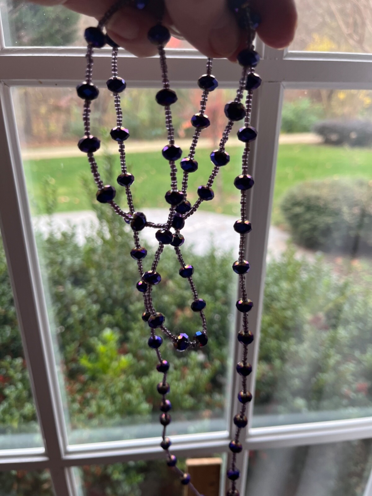 Purple Beaded Necklace 23.5 “