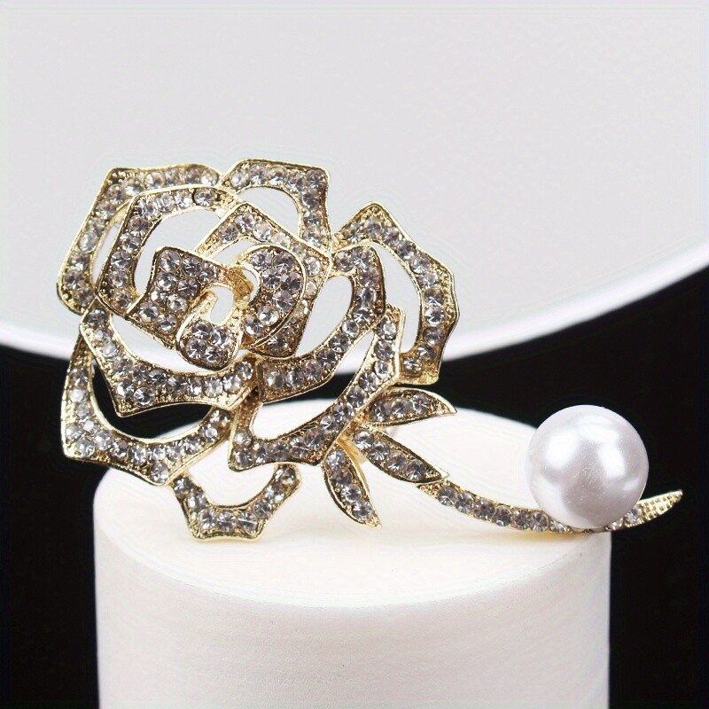 High-end Fashion Elegance Openwork Rose Brooch Women Men Jewelry Gift