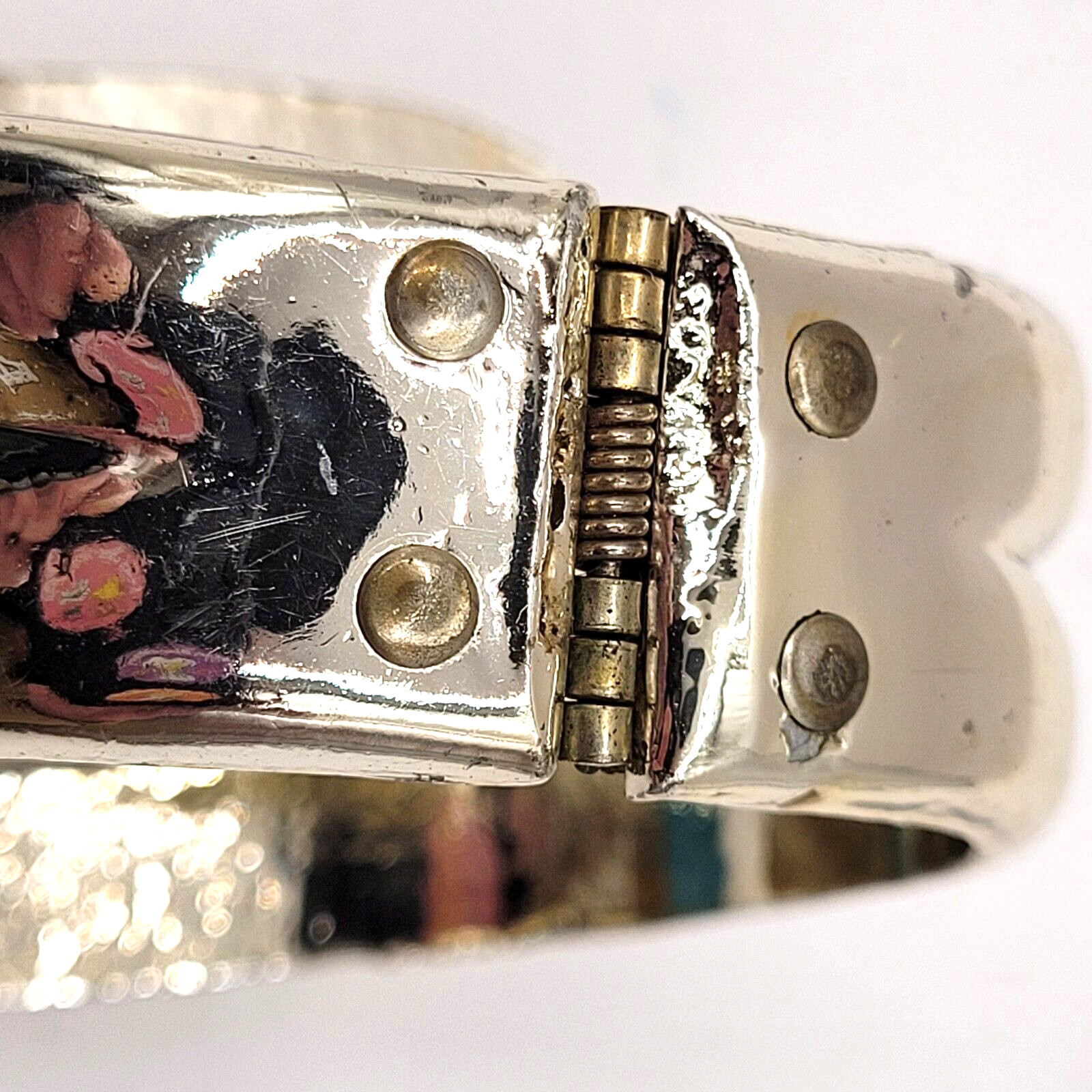 Silver Tone Modernist & Brutalist Hinged Cuff Open Metal Costume Bracelet 1980s