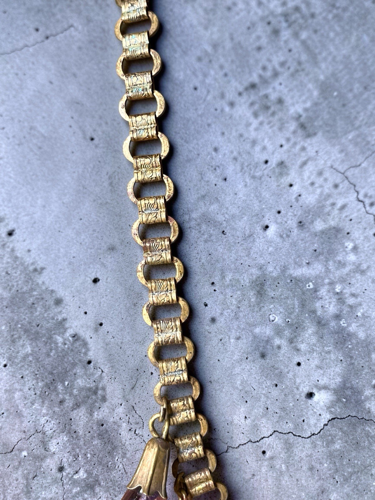 Victorian Book-link Chain Purple Twisted Czech Art Glass Festoon Bib Necklace