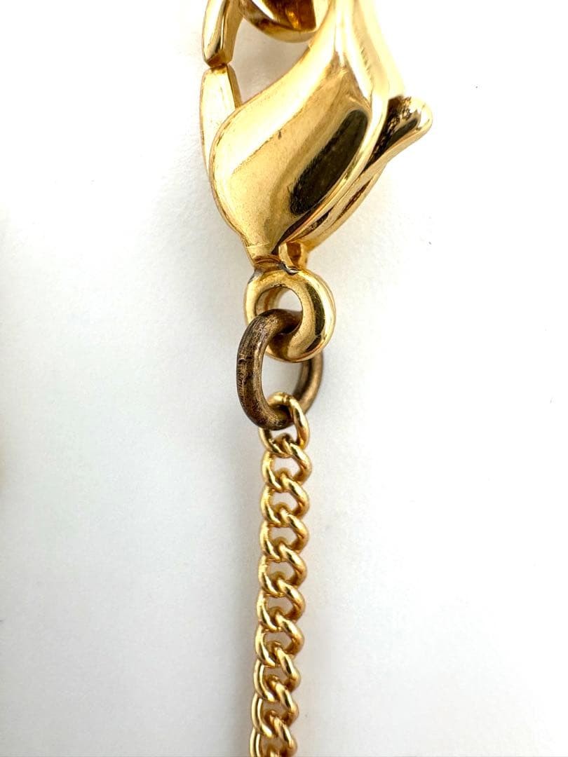 Christian Dior Circle Logo Gold Pendant Necklace 45cm Vintage