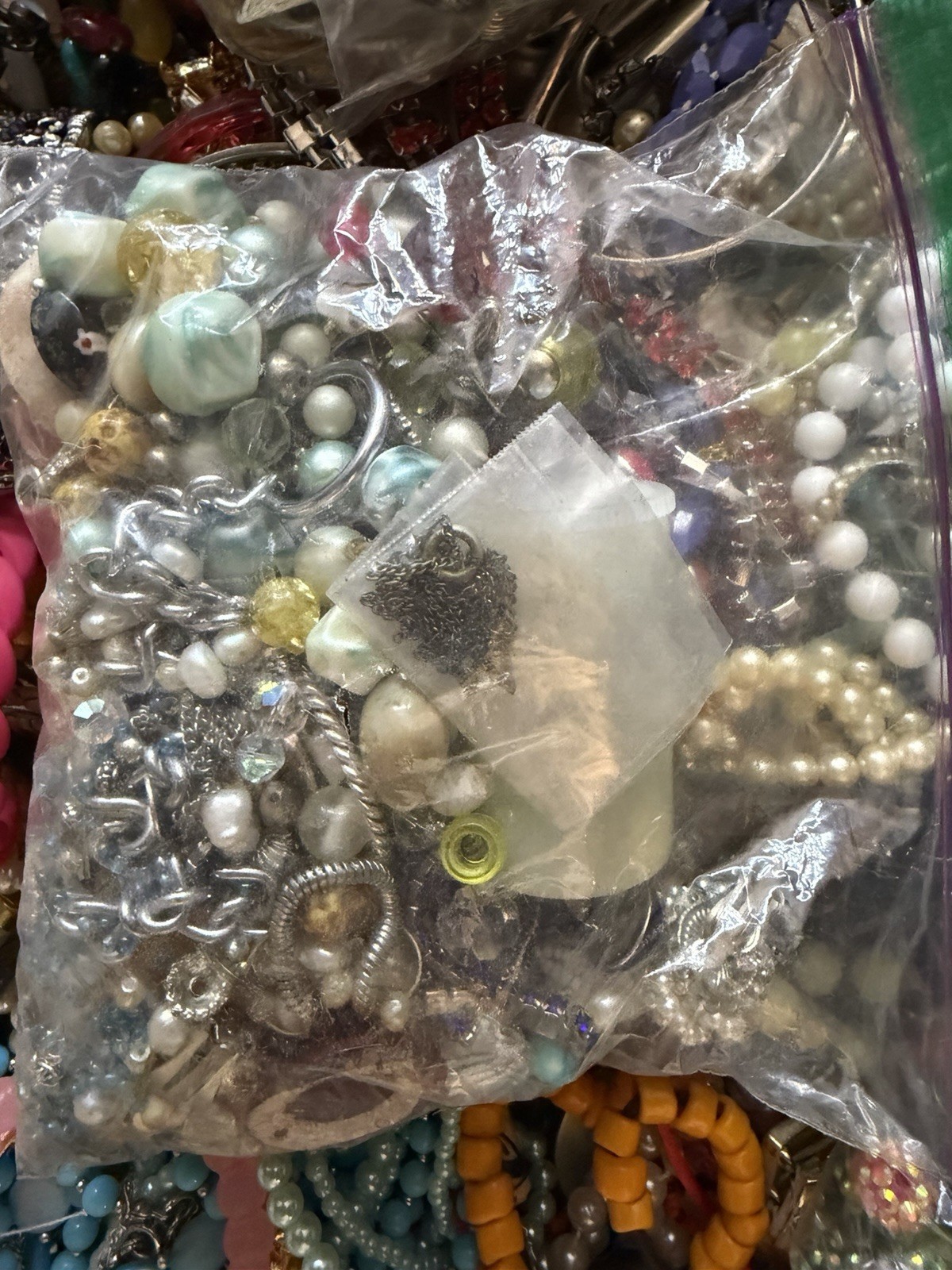 Estate Vintage to Mod Jewelry Lot 2 lb JUNK CRAFT WEAR REPAIR Untested Unsorted