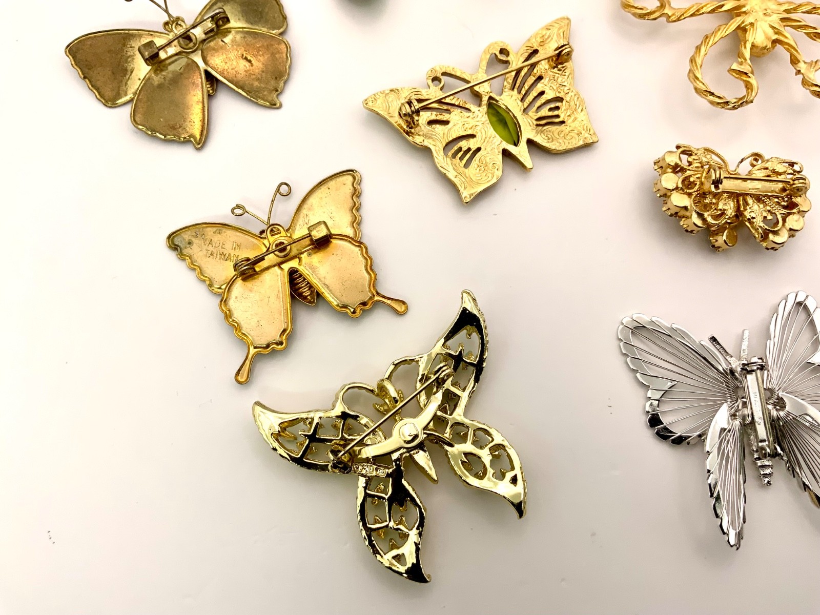 Vintage Butterfly Brooch Monet Avon Gerry’s Enamel Rhinestone Filigree Lot of 14