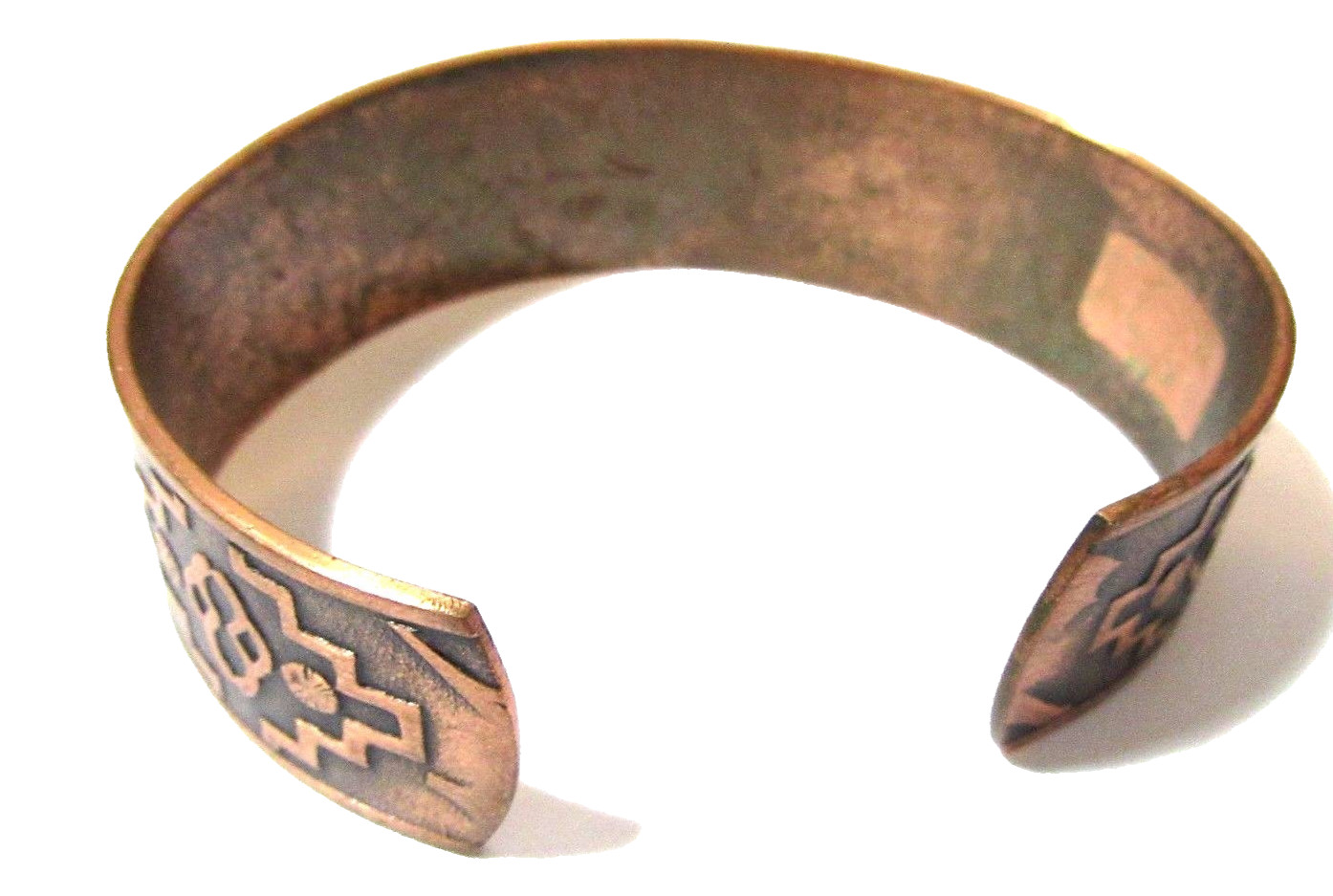 COPPER RAISED DESIGN FANCY SOUTH WESTERN STYLE CUFF BRACELET