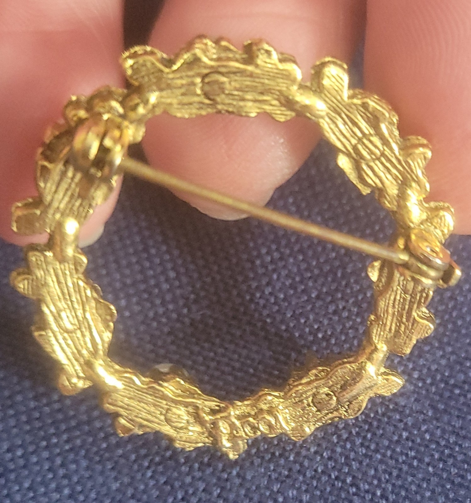 Vintage Tacoa Signed Gold Tone W/faux Pearls Brooch