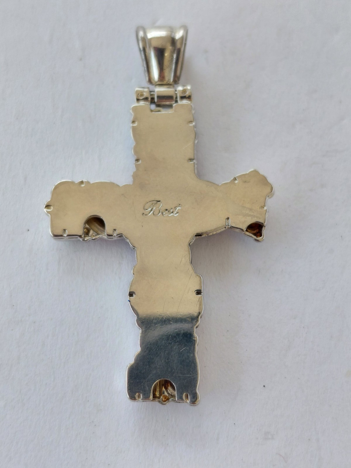 Vintage Signed Best Necklace Pendant Silver Tone Multicolor Enamel
