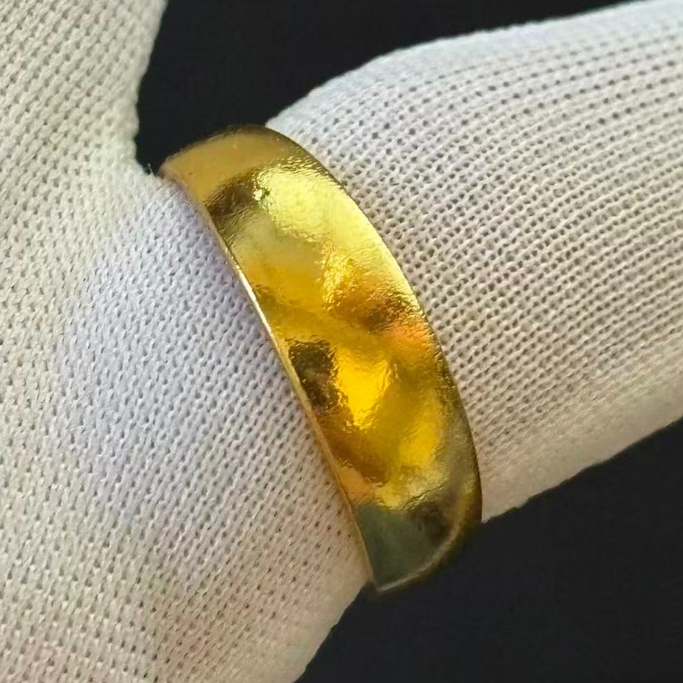 VTG Gold-plated? NOT SURE Gold-tone Ring Band marked ‘999’, Size 8.5 adjustable
