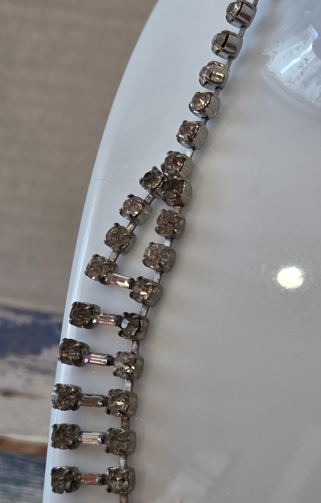 VINTAGE-RETRO STUNNING 1950’s Rhinestone Cocktail Icy Drip Necklace 16 in