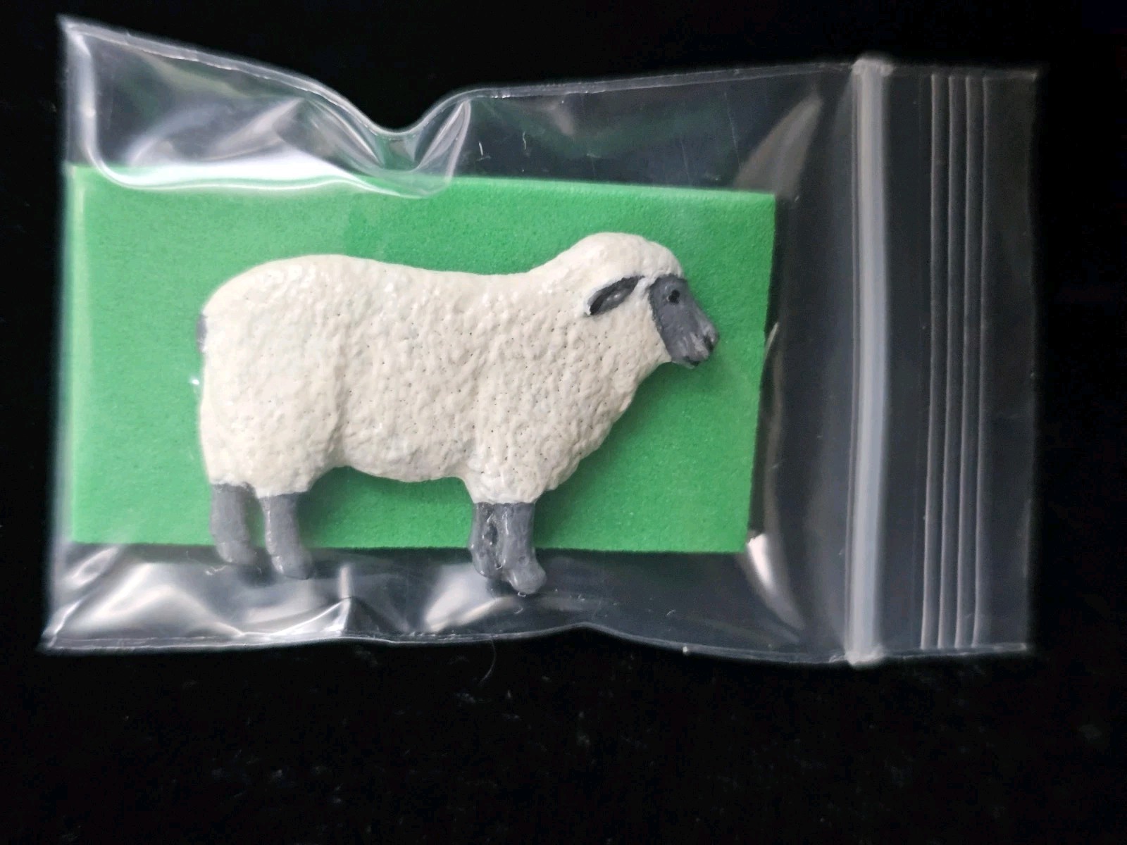 Vtg Sheep Lapel Pin 1992 GG Harris Fine Pewter Enamel Farm Figural Brooch #447
