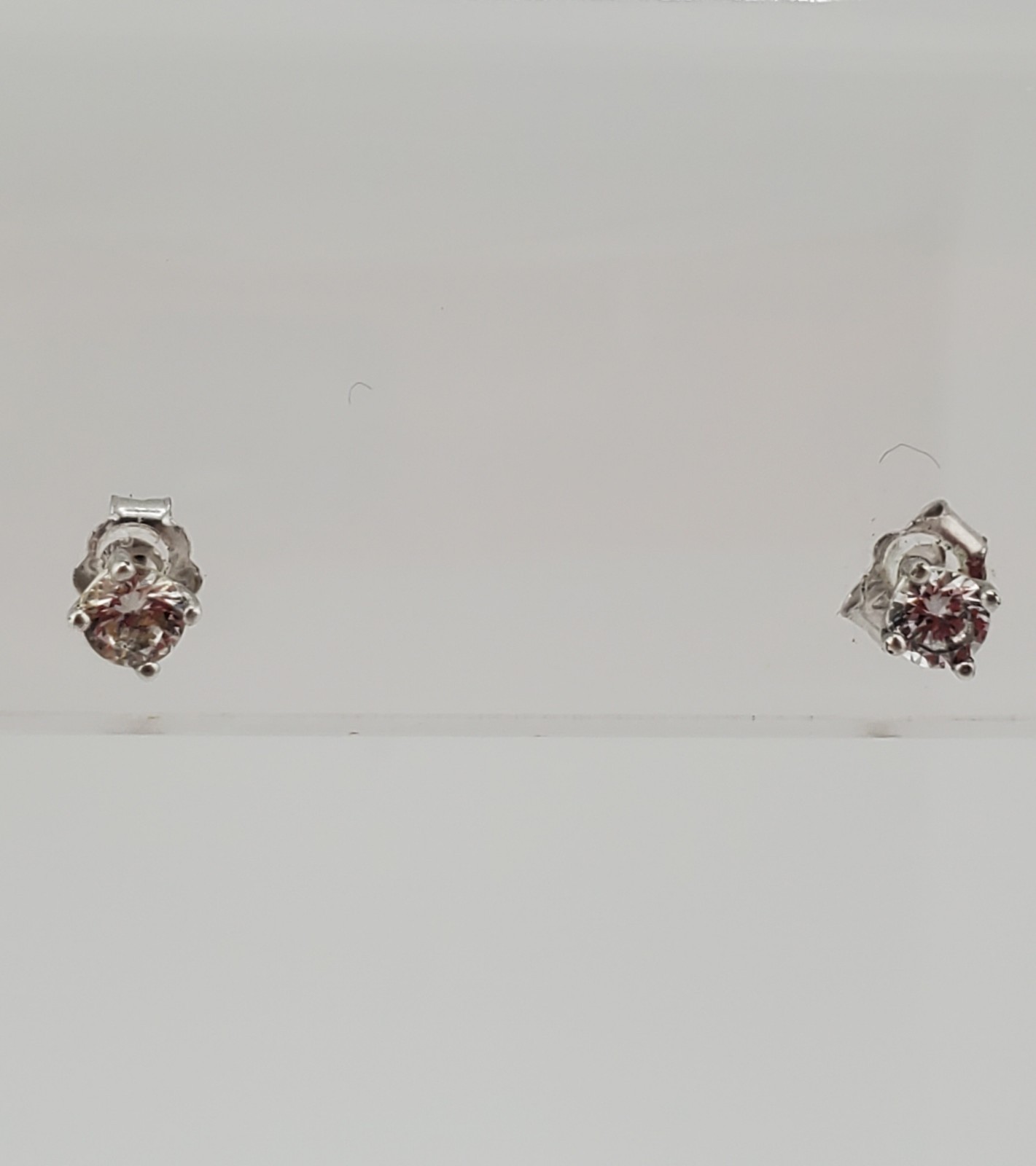 VTG 925 API Stud CZ 3mm Earrings Sterling Silver Brilliant Petite Daily Wear