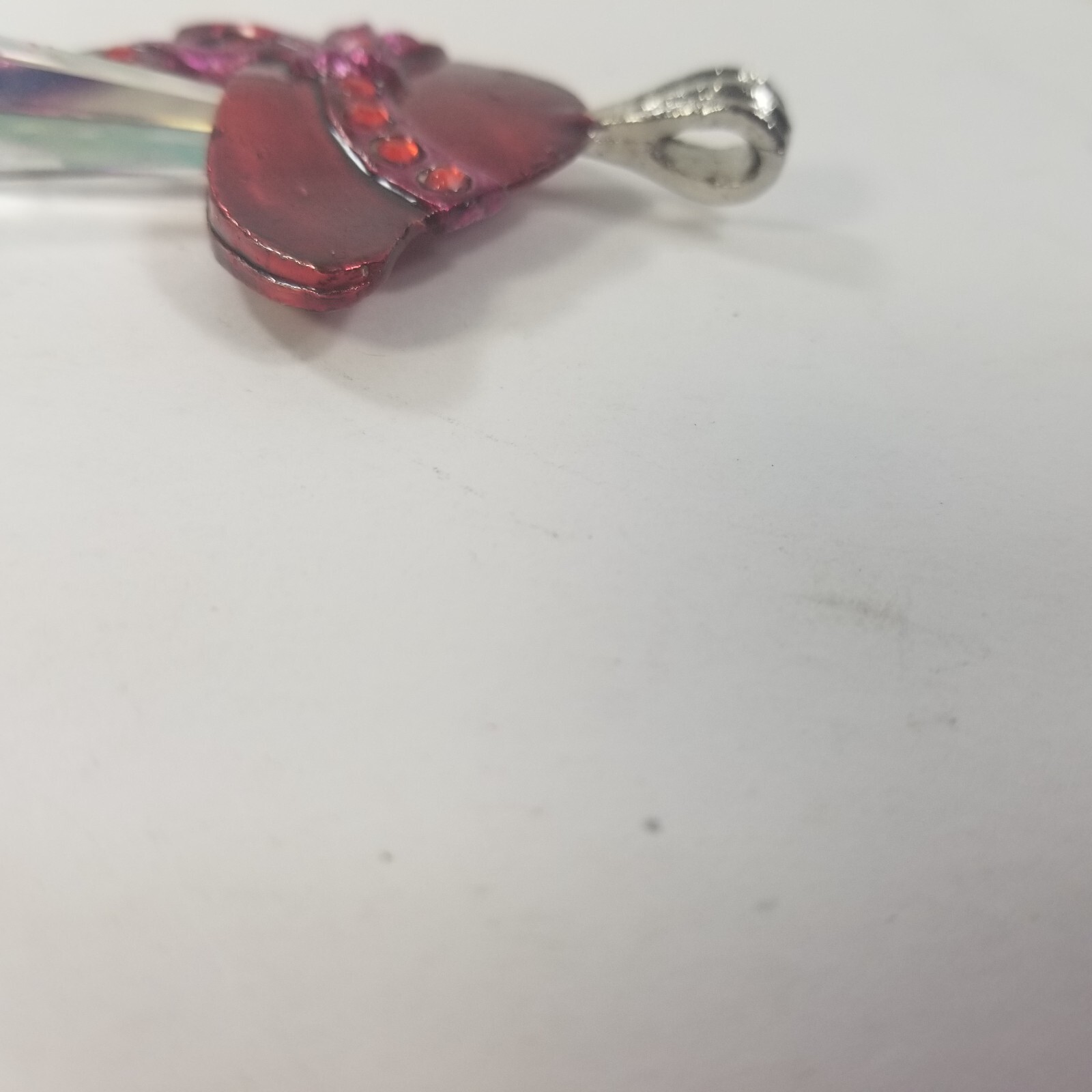 Red Hat Society Vintage Pendant Rhinestones Purple Bow