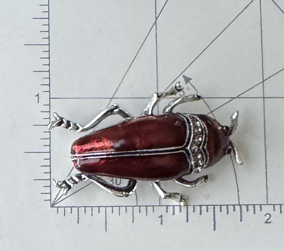 Beetle Insect Brooch enamel on metal