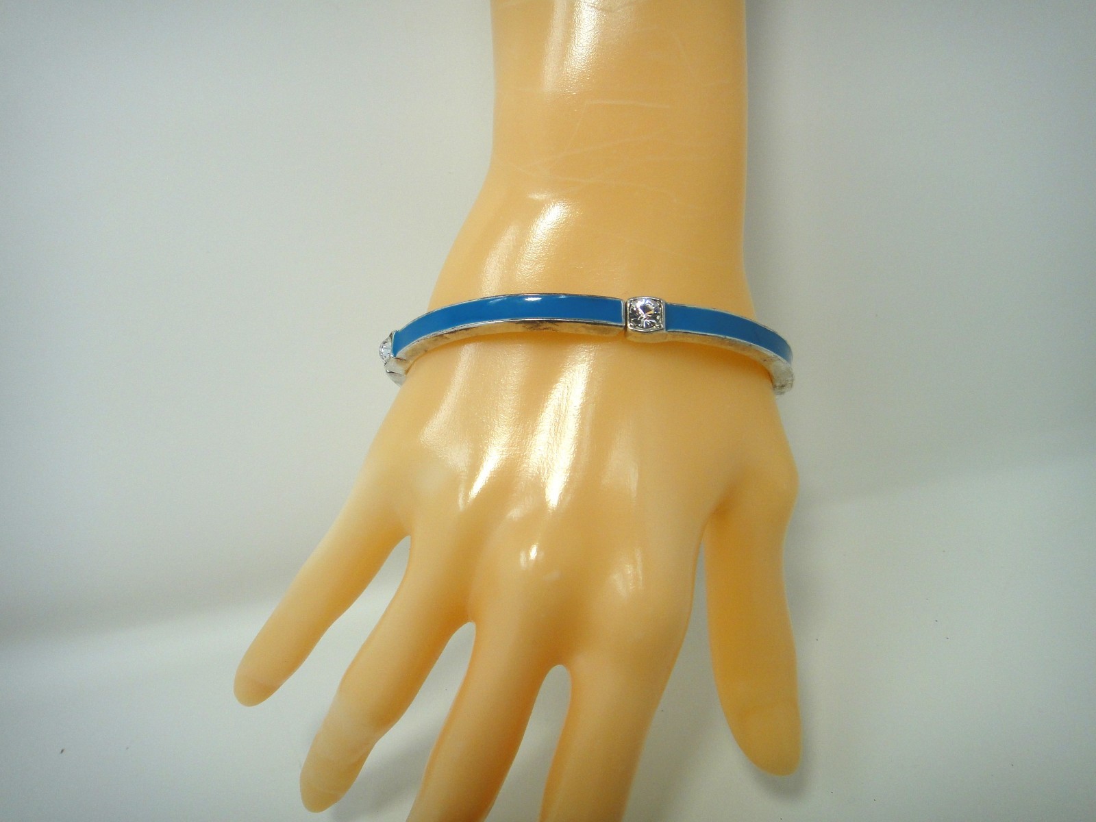 Premier Designs Bracelet Turquoise – Blue CZ Rhinestone Enamel Stretch