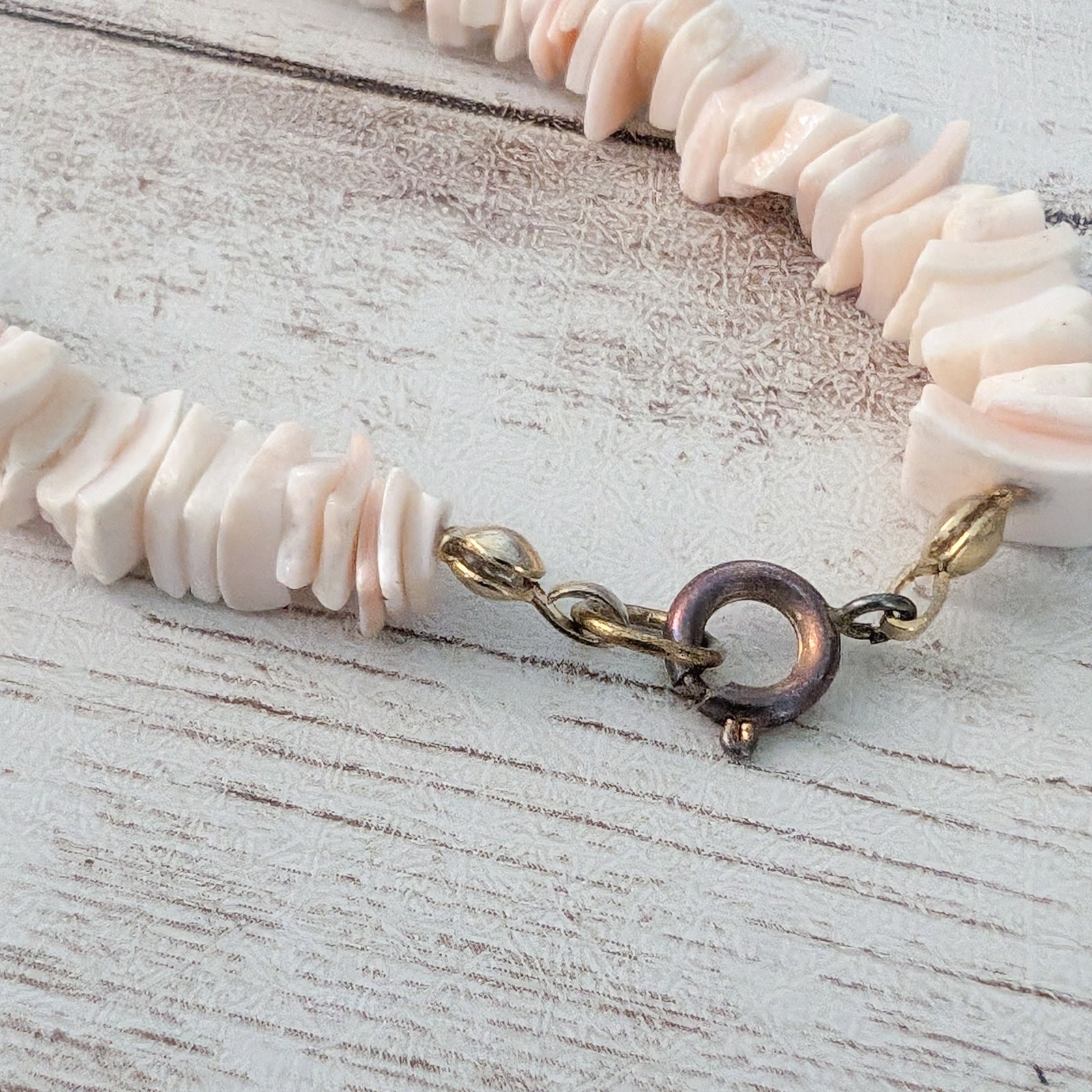 Vintage Bracelet – Shell? Very Light Pinky Cream Tone – 7.25″