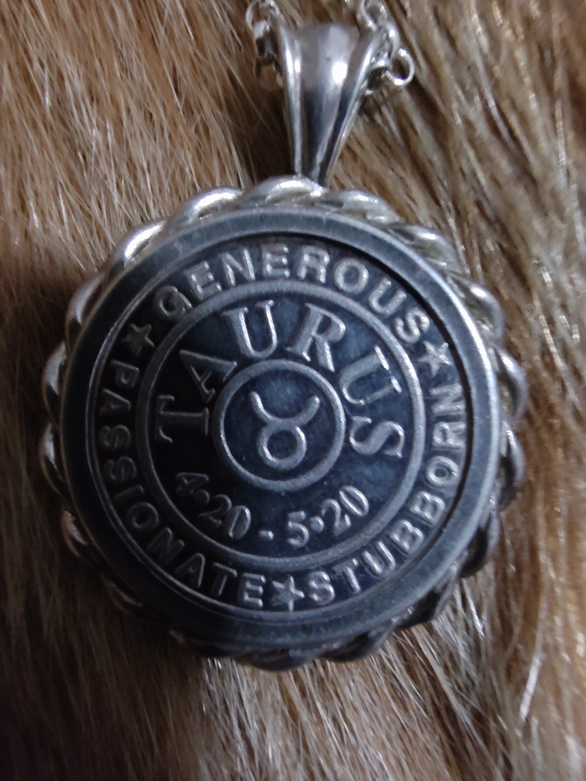 Taurus .999 Silver Medallion Pendant Vintage Medallion Necklace