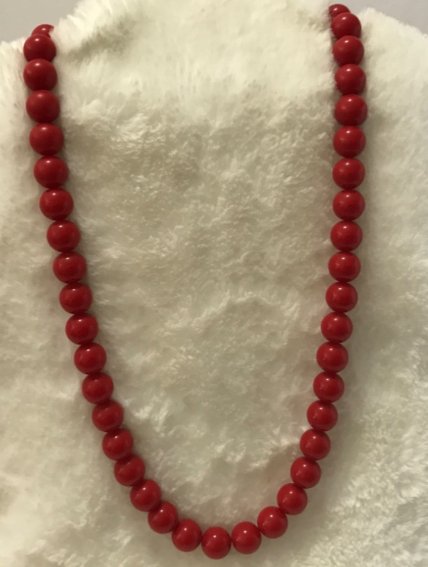Vintage Lot 10 Red Costume Jewelry Necklaces Bracelets Brooch Earrings Fun Boho