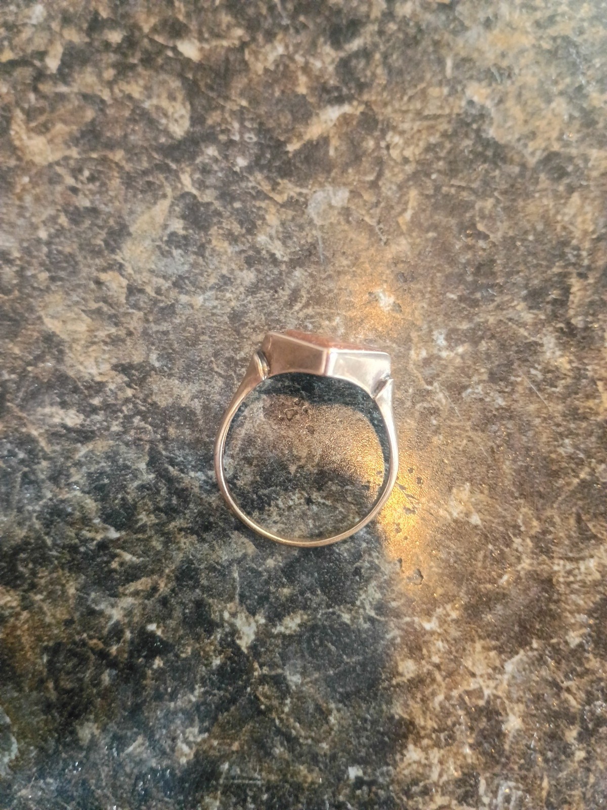 Antique Circa 1900 14K Yellow Gold And goldstone Ring Sz 9