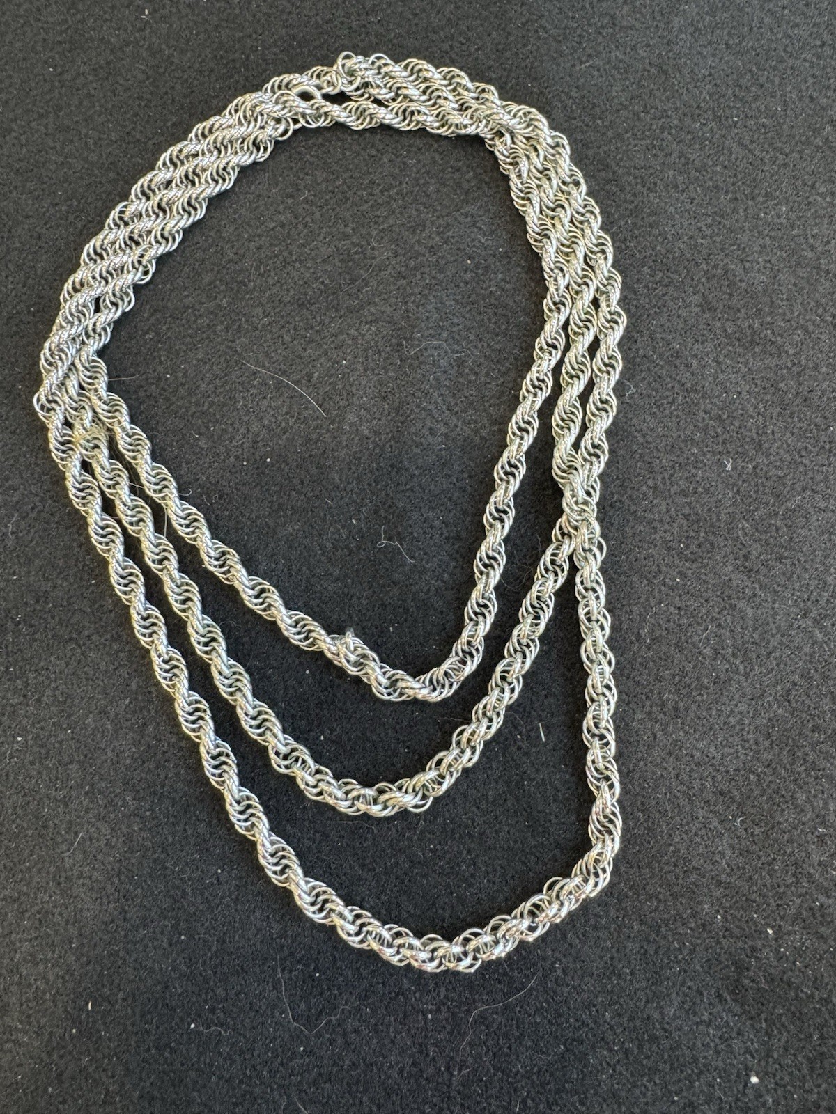 Vintage Silver Tone Monet 56” Chain Necklace