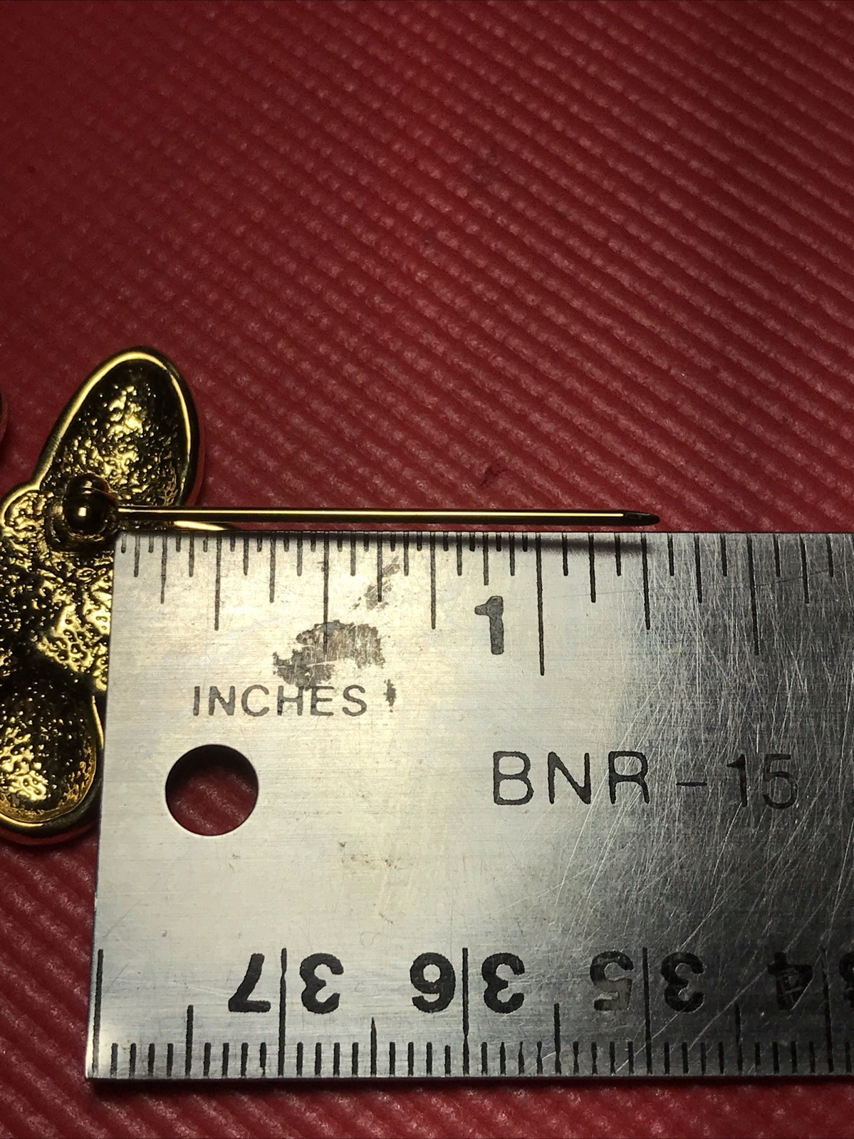 Vintage Pink and Green Brushed Double Butterfly Brooch Pin Gold Tone