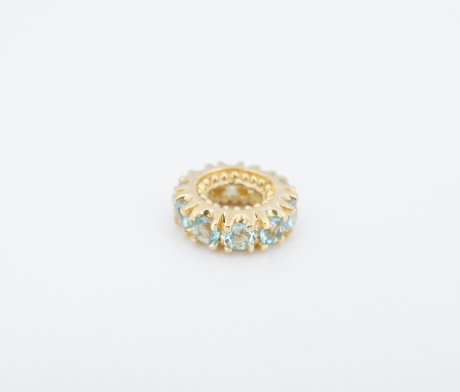 Storywheel 14k Blue Topaz Slide Charm Yellow Gold 8.5mm Nancy Brown CHS2289