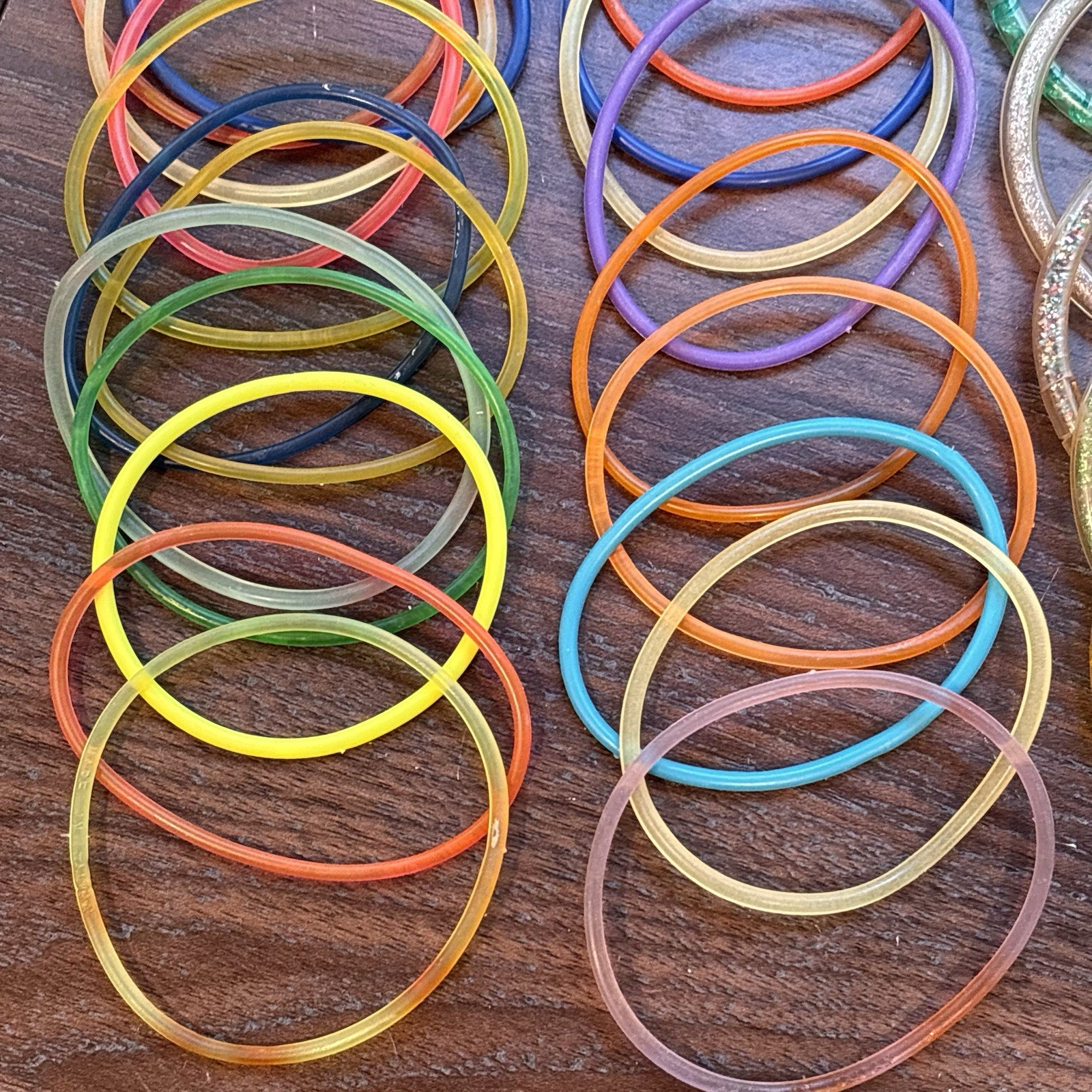 Vintage 1980s Jelly Bracelets Glitter Bangles Jelly Rings Lot Of 37 Pieces